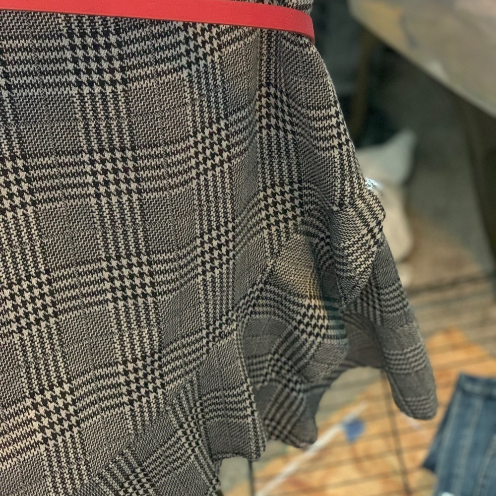 Plaid work dress with ruffle edging - NWTs